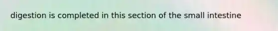 digestion is completed in this section of the small intestine