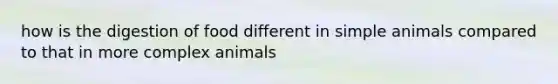 how is the digestion of food different in simple animals compared to that in more complex animals