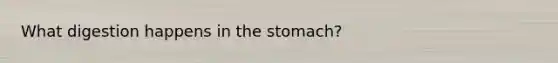 What digestion happens in the stomach?