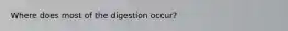 Where does most of the digestion occur?