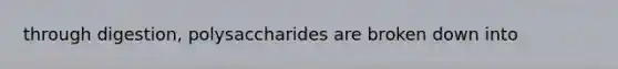 through digestion, polysaccharides are broken down into