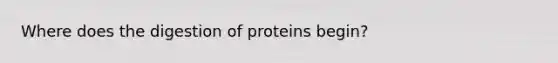 Where does the digestion of proteins begin?