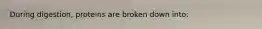 During​ digestion, proteins are broken down​ into: