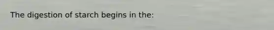 The digestion of starch begins in the: