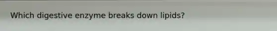Which digestive enzyme breaks down lipids?