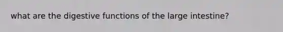 what are the digestive functions of the <a href='https://www.questionai.com/knowledge/kGQjby07OK-large-intestine' class='anchor-knowledge'>large intestine</a>?