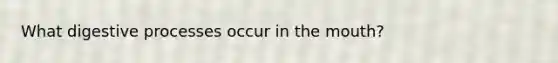 What digestive processes occur in the mouth?