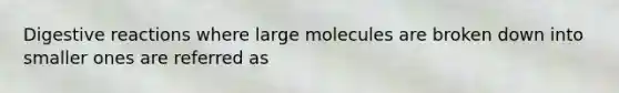 Digestive reactions where large molecules are broken down into smaller ones are referred as