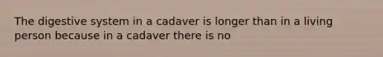 The digestive system in a cadaver is longer than in a living person because in a cadaver there is no