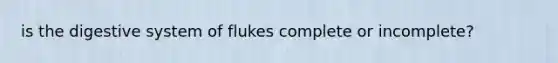 is the digestive system of flukes complete or incomplete?