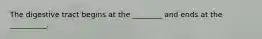 The digestive tract begins at the ________ and ends at the __________.