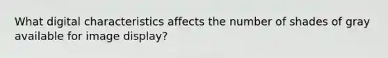 What digital characteristics affects the number of shades of gray available for image display?