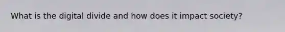 What is the digital divide and how does it impact society?