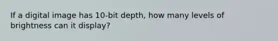 If a digital image has 10-bit depth, how many levels of brightness can it display?