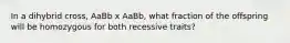 In a dihybrid cross, AaBb x AaBb, what fraction of the offspring will be homozygous for both recessive traits?