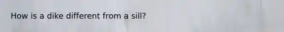 How is a dike different from a sill?