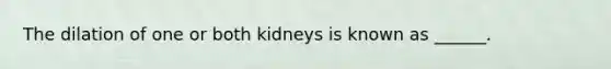 The dilation of one or both kidneys is known as ______.