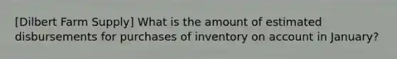 [Dilbert Farm Supply] What is the amount of estimated disbursements for purchases of inventory on account in January?