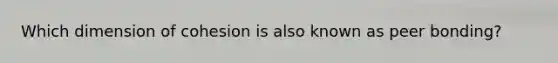 Which dimension of cohesion is also known as peer bonding?