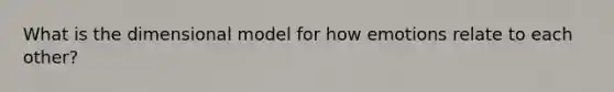 What is the dimensional model for how emotions relate to each other?