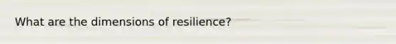 What are the dimensions of resilience?