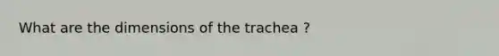 What are the dimensions of the trachea ?