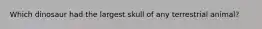Which dinosaur had the largest skull of any terrestrial animal?