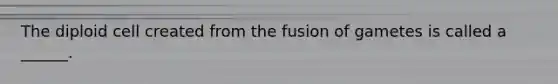 The diploid cell created from the fusion of gametes is called a ______.