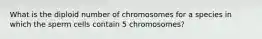 What is the diploid number of chromosomes for a species in which the sperm cells contain 5 chromosomes?