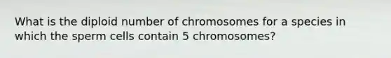 What is the diploid number of chromosomes for a species in which the sperm cells contain 5 chromosomes?