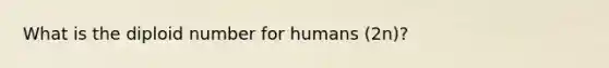 What is the diploid number for humans (2n)?