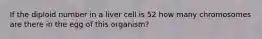 If the diploid number in a liver cell is 52 how many chromosomes are there in the egg of this organism?