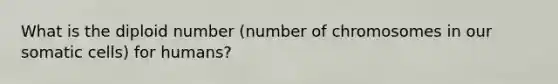 What is the diploid number (number of chromosomes in our somatic cells) for humans?