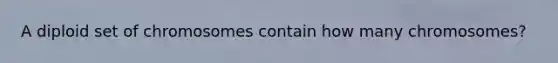 A diploid set of chromosomes contain how many chromosomes?