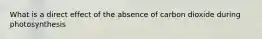 What is a direct effect of the absence of carbon dioxide during photosynthesis