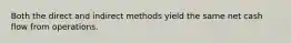 Both the direct and indirect methods yield the same net cash flow from operations.