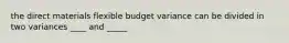 the direct materials flexible budget variance can be divided in two variances ____ and _____