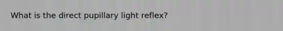 What is the direct pupillary light reflex?