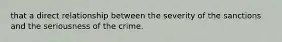 that a direct relationship between the severity of the sanctions and the seriousness of the crime.