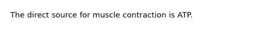 The direct source for muscle contraction is ATP.