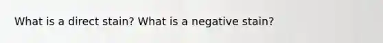 What is a direct stain? What is a negative stain?