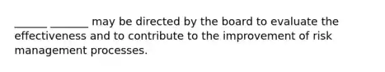 ______ _______ may be directed by the board to evaluate the effectiveness and to contribute to the improvement of risk management processes.