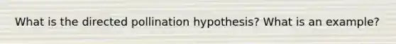 What is the directed pollination hypothesis? What is an example?