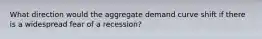 What direction would the aggregate demand curve shift if there is a widespread fear of a recession?