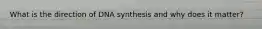 What is the direction of DNA synthesis and why does it matter?