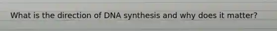 What is the direction of DNA synthesis and why does it matter?