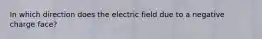 In which direction does the electric field due to a negative charge face?