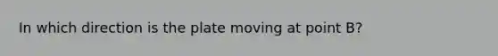 In which direction is the plate moving at point B?