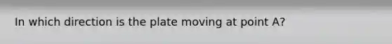 In which direction is the plate moving at point A?