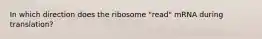 In which direction does the ribosome "read" mRNA during translation?